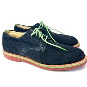 Walk-Over Suede Derby Oxford Shoe Navy Green Heritage Preppy Size 8.5